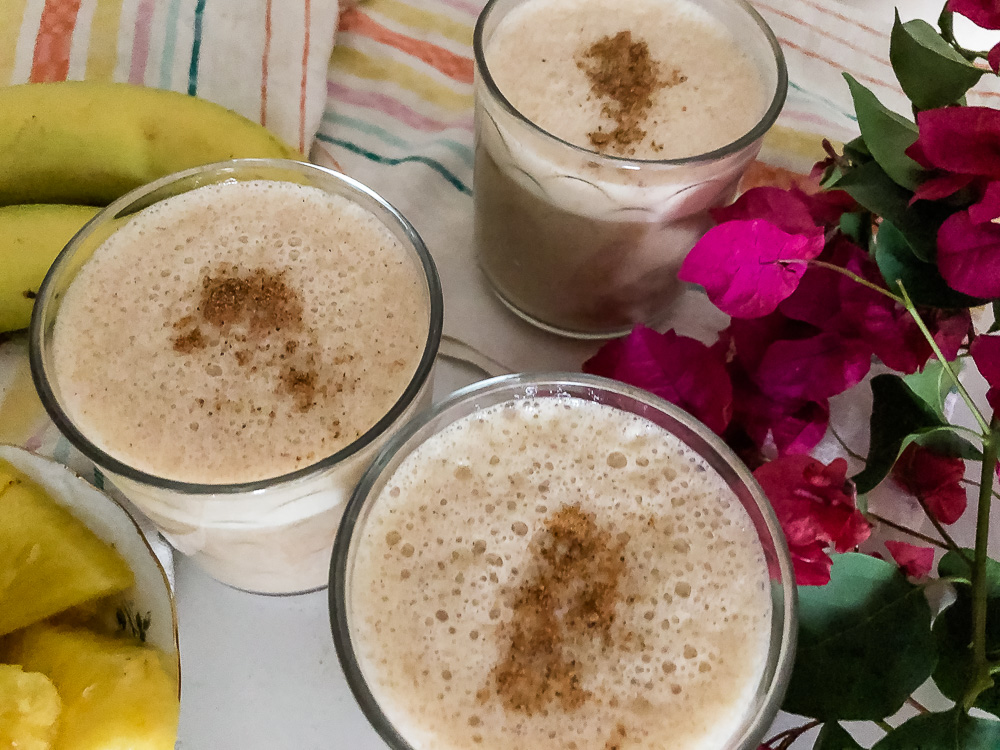 Vegan Banana Pineapple Licuado - Roads and Destinations, roadsanddestinations.com