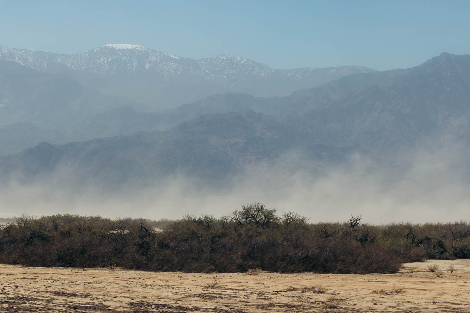 Dust storm in Death Valley -- Roads and Destinations